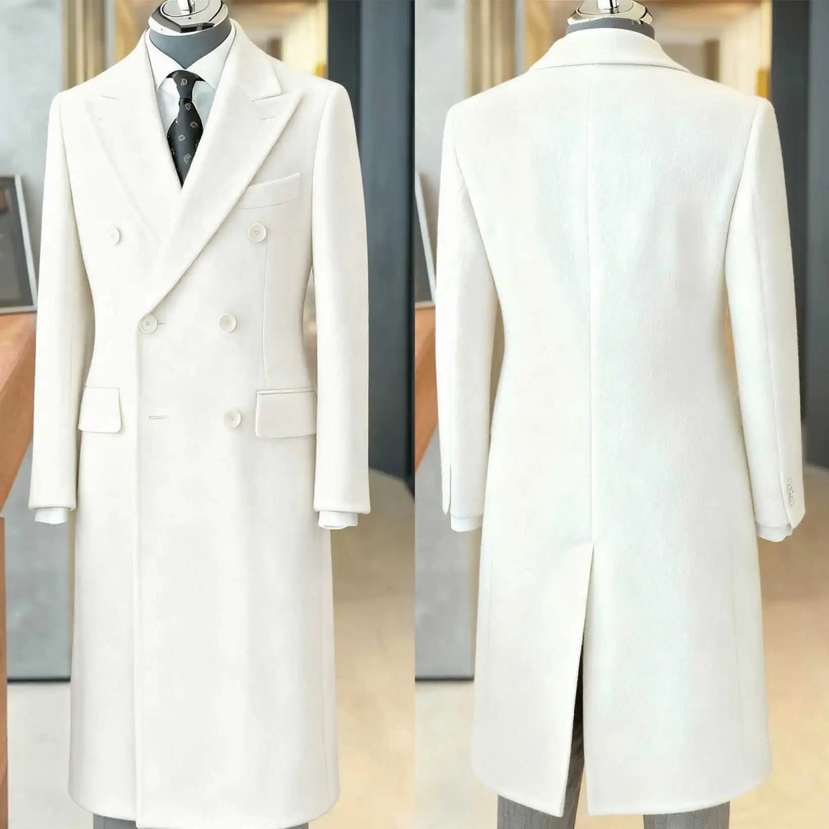 Manteau long homme laine et coton – CLEVI Paris