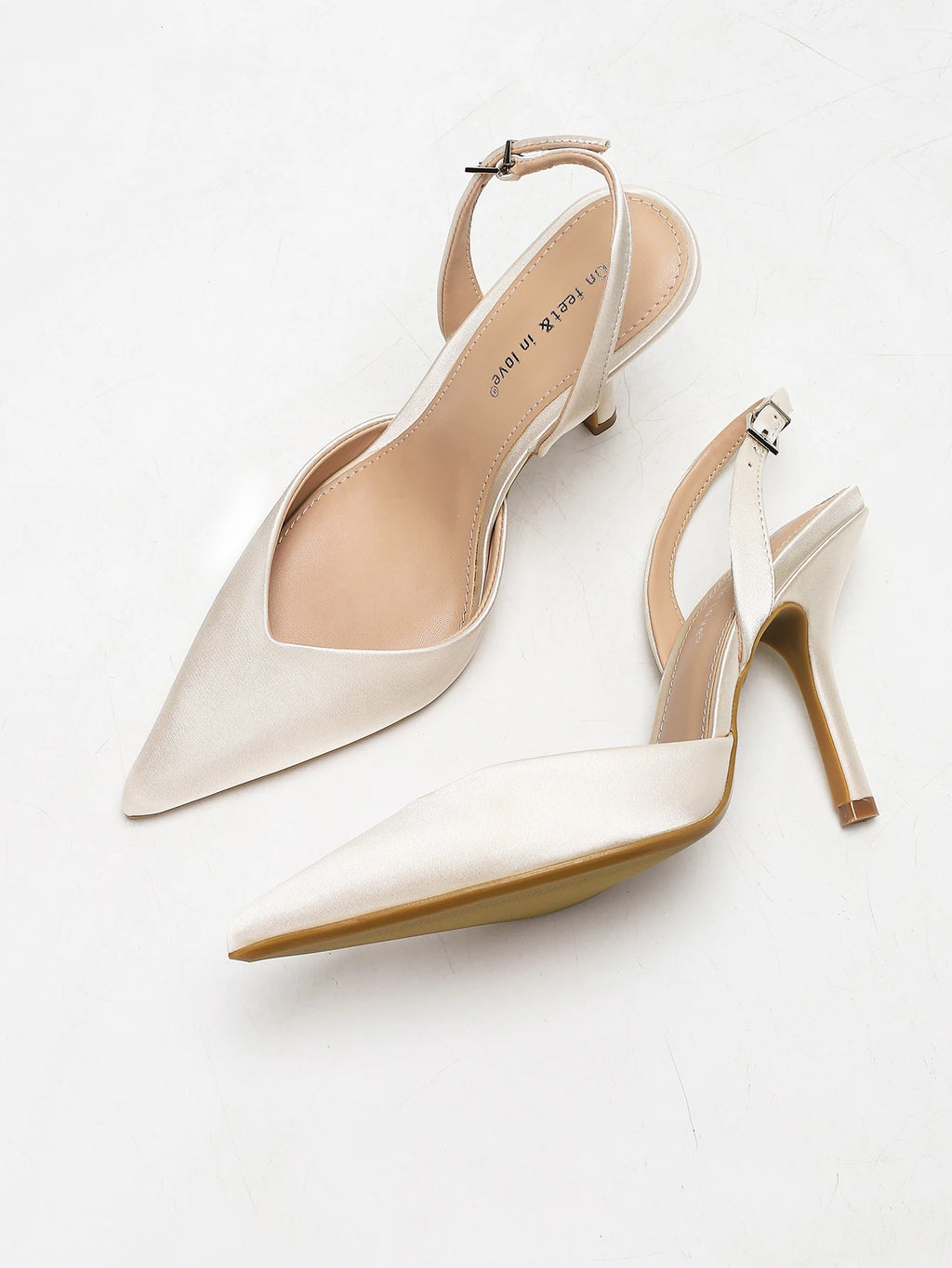 Escarpins slingback satinés – CLEVI Paris
