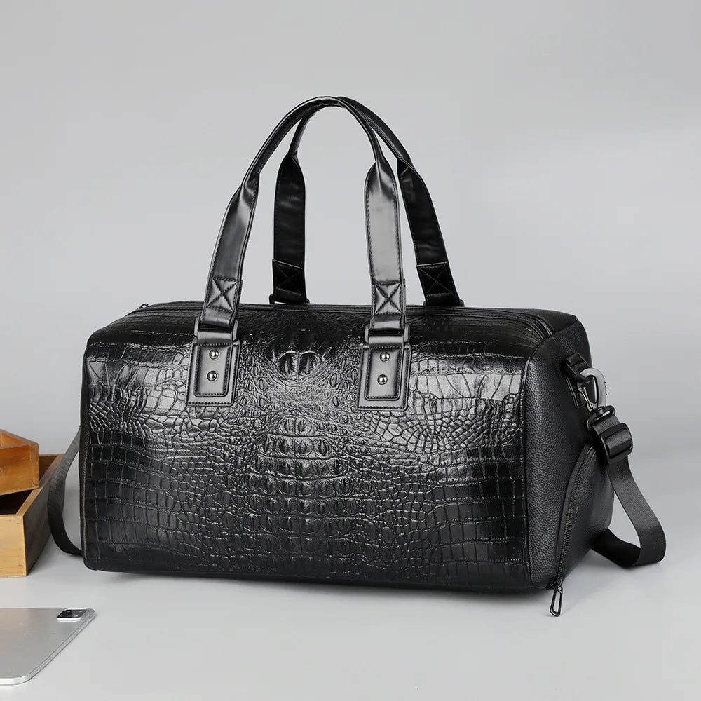 Sac de Voyage Homme PU Imperméable Grande Capacité 50x24x24cm – CLEVI Paris