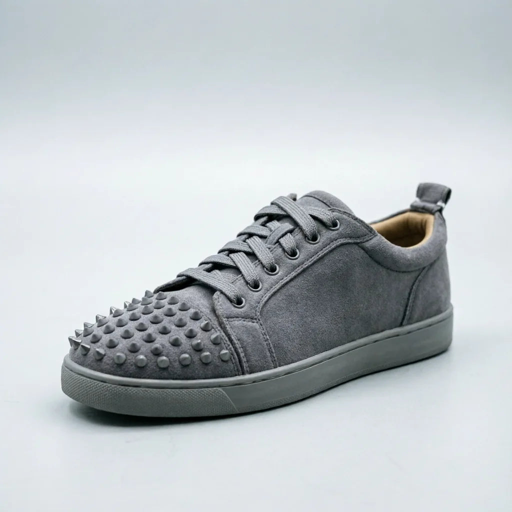 Sneakers Basses Cloutées Cuir Bout Rond Homme – CLEVI Paris