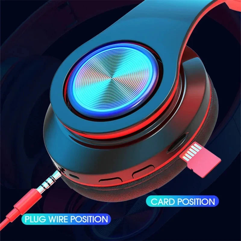Casque Bluetooth 5.0 LED FM Carte SD Micro Pliable 10h – CLEVI Paris