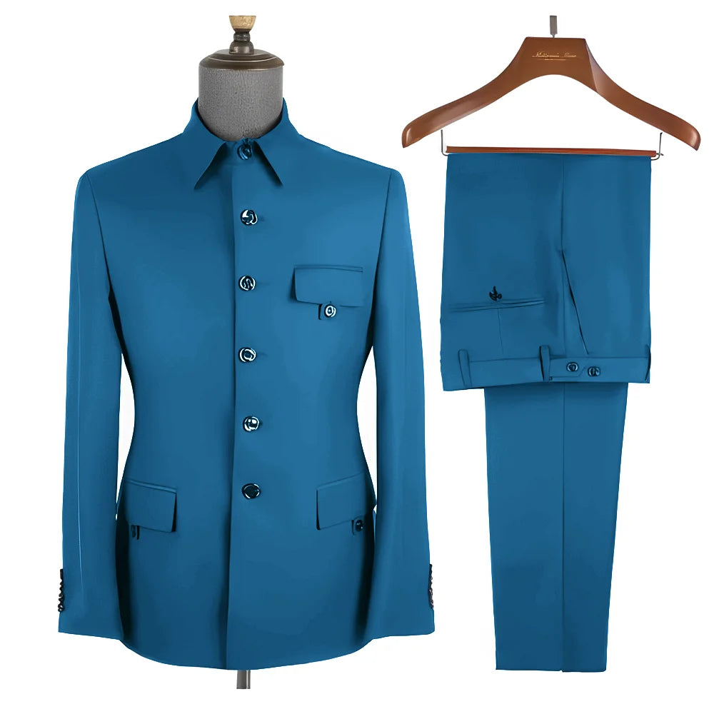 Costume homme 2 pièces, col montant – CLEVI Paris