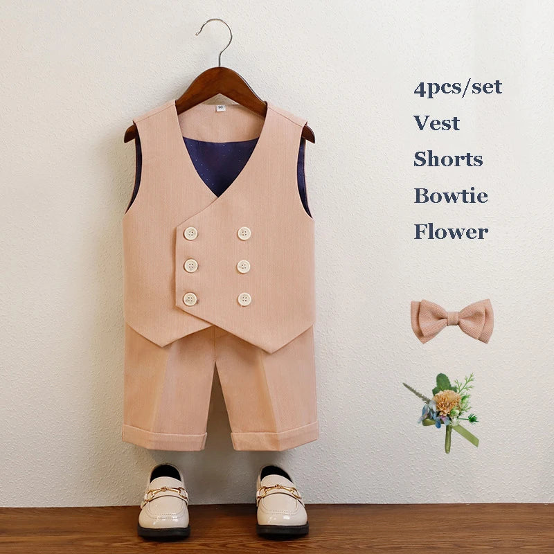 Costume été garçon, ensembles gilet et short – CLEVI Paris