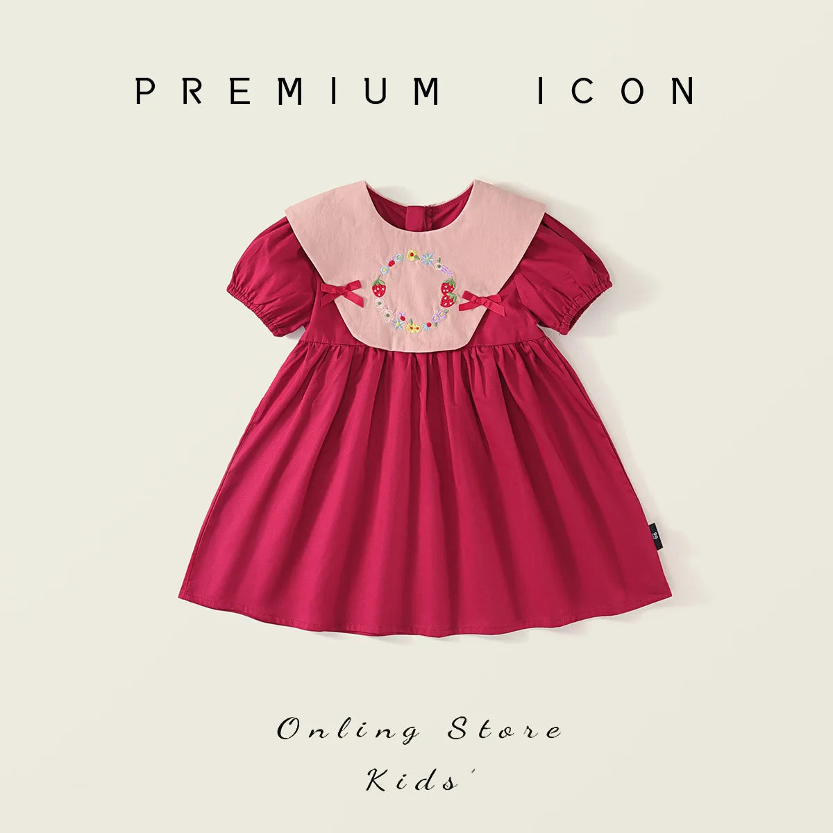 Robe fille brodée à fleurs en coton – CLEVI Paris