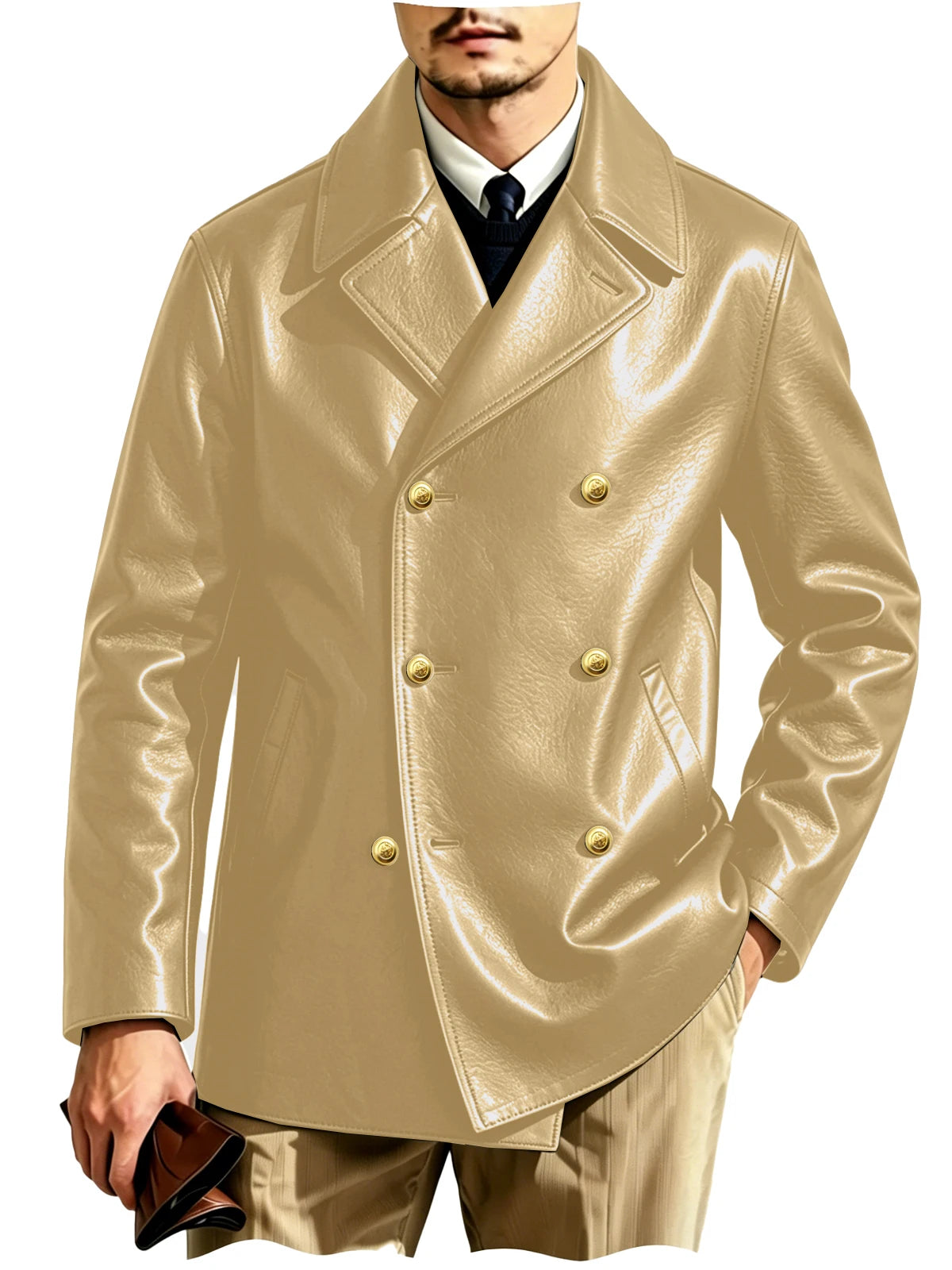 Blazer croisé effet cuir homme – CLEVI Paris