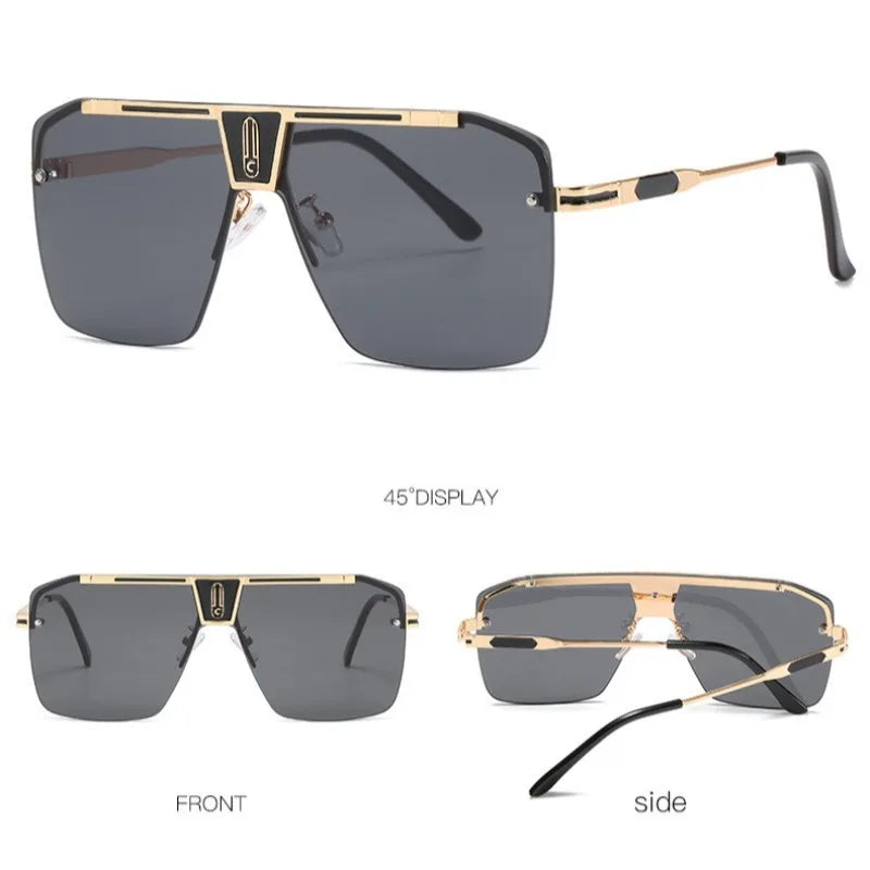 Lunettes de Soleil Carrées Sans Monture Dégradé UV400 Unisexe – CLEVI Paris