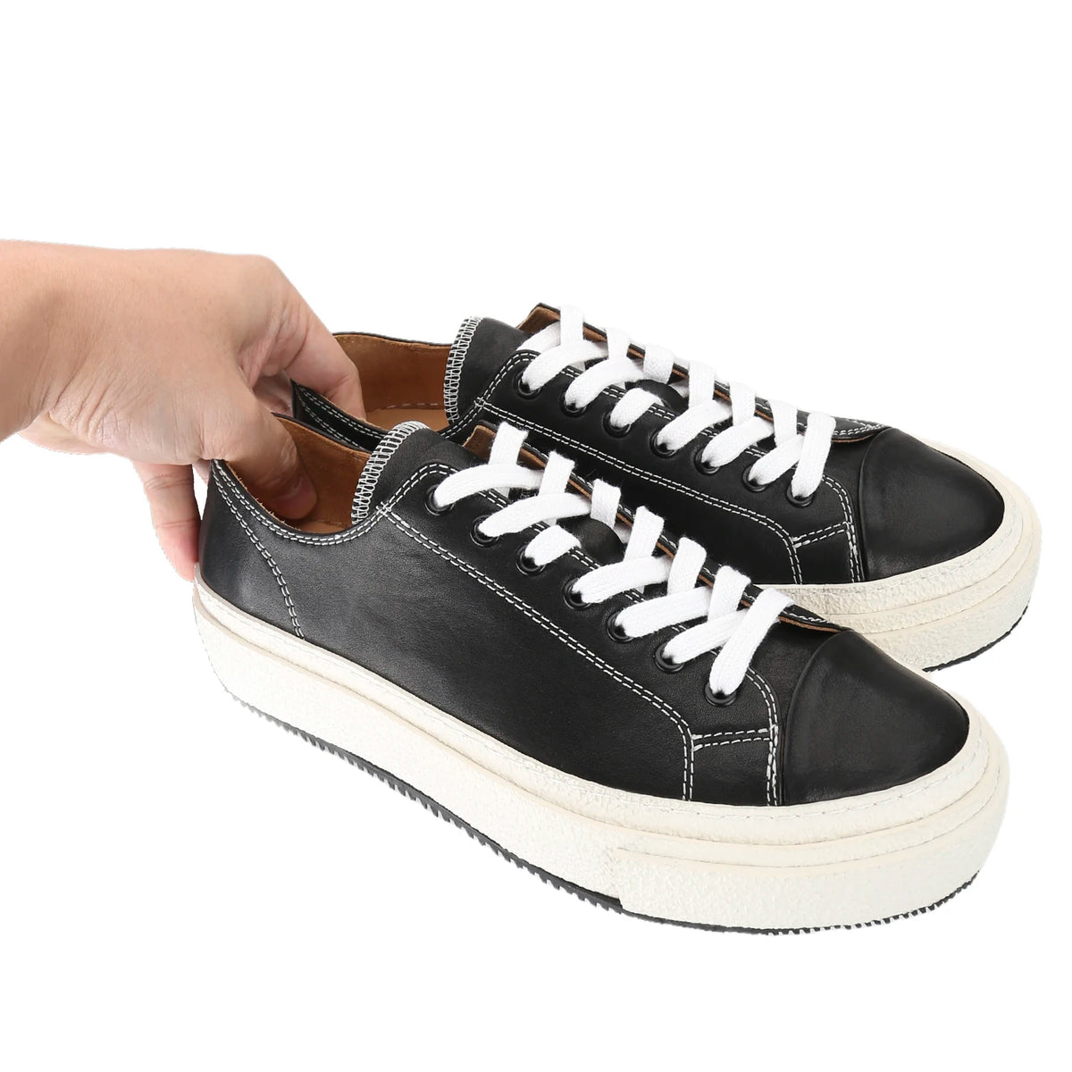 Sneakers Cuir de Veau Goodyear Semelle Rehaussante Homme – CLEVI Paris