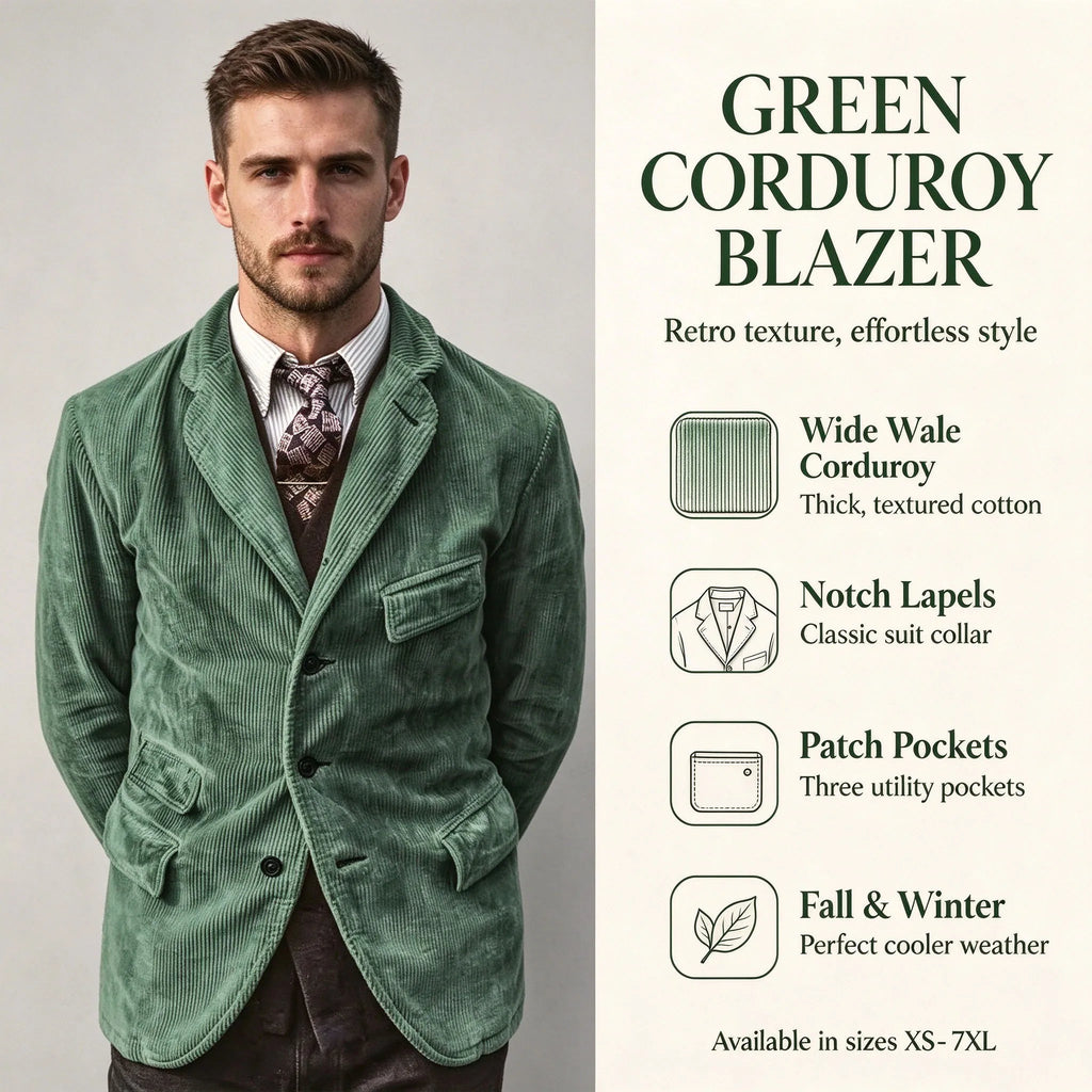 Blazer homme velours côtelé à 3 boutons – CLEVI Paris