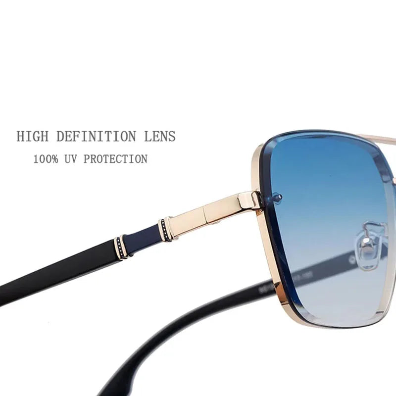 Lunettes de Soleil Carrées Vintage Luxe Miroir UV400 Unisexe – CLEVI Paris