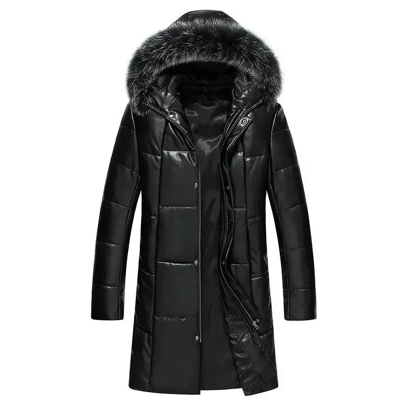 Doudoune homme noire mi-longue à capuche – CLEVI Paris