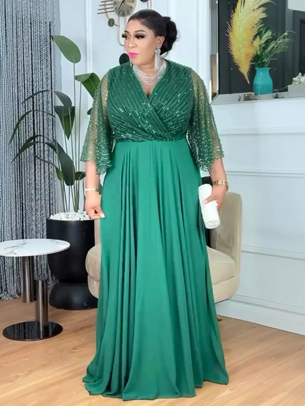 Robe longue africaine de fête – CLEVI Paris