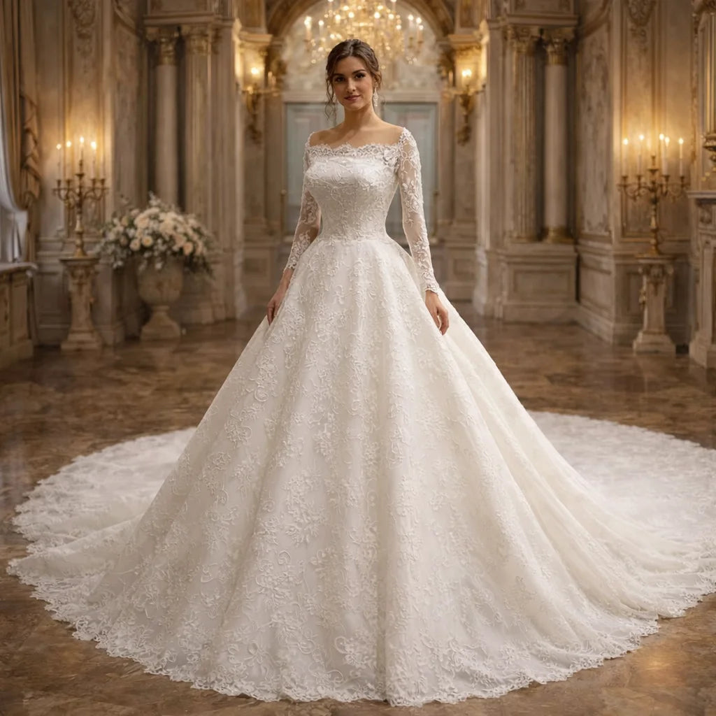 Robe de mariée princesse en dentelle – CLEVI Paris