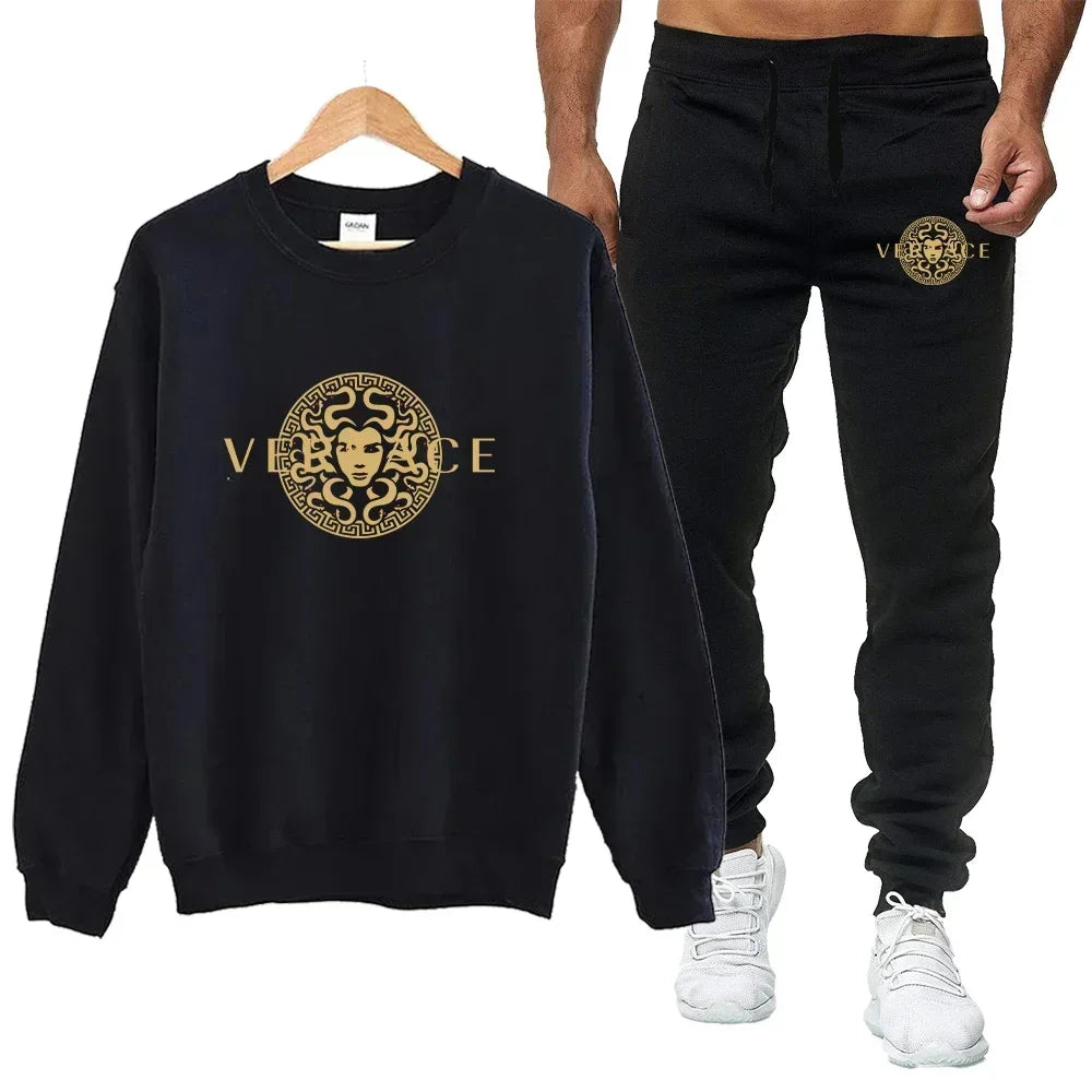 Ensemble Sweatshirt Homme Col Rond Imprimé Style Casual Sport – CLEVI Paris