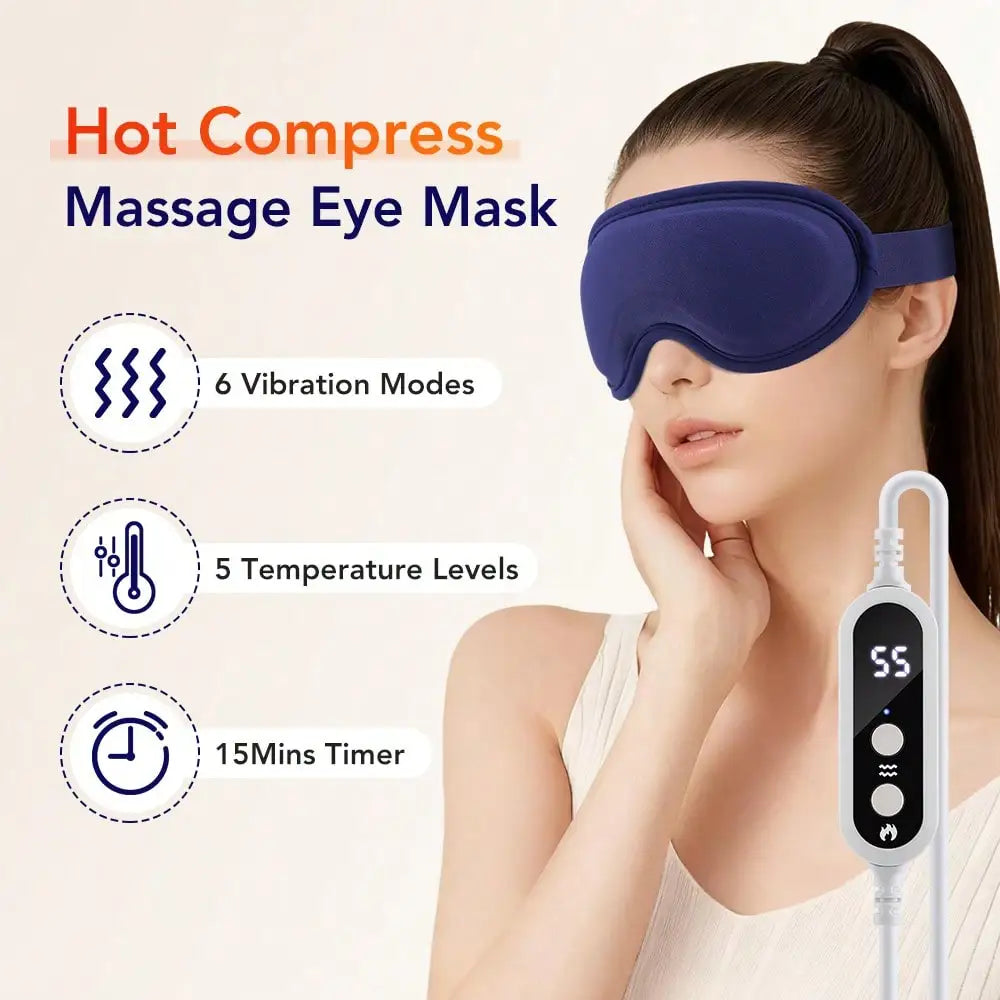 Masque yeux chauffant à vibrations USB-C – CLEVI Paris