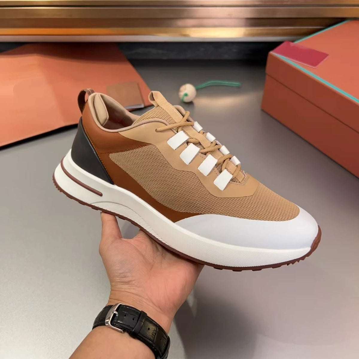 Sneakers Sport Cuir Homme Légères Multicolores – CLEVI Paris