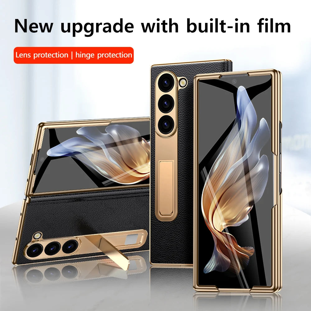 Étui Galaxy Z Fold cuir et support arrière – CLEVI Paris