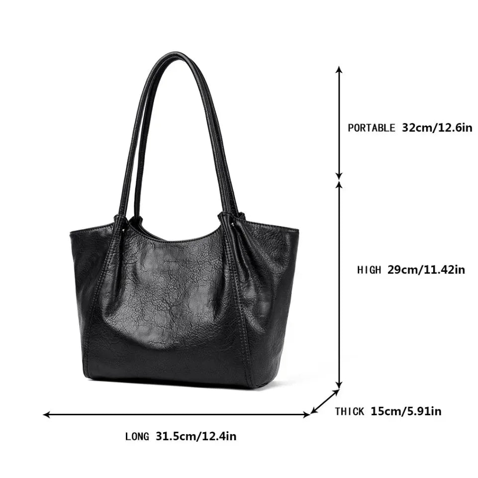 Cabas Vanderwah Cuir Vegan Vintage Femme 31x29cm Multi-Poches – CLEVI Paris
