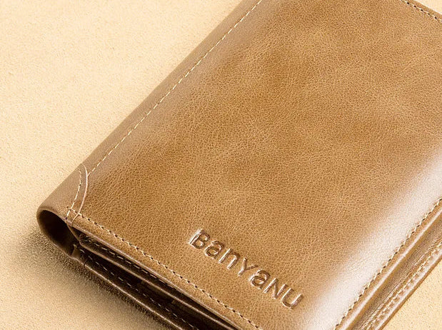 Portefeuille Court Homme Cuir Véritable Anti-RFID Multifonction 8 Coloris – CLEVI Paris