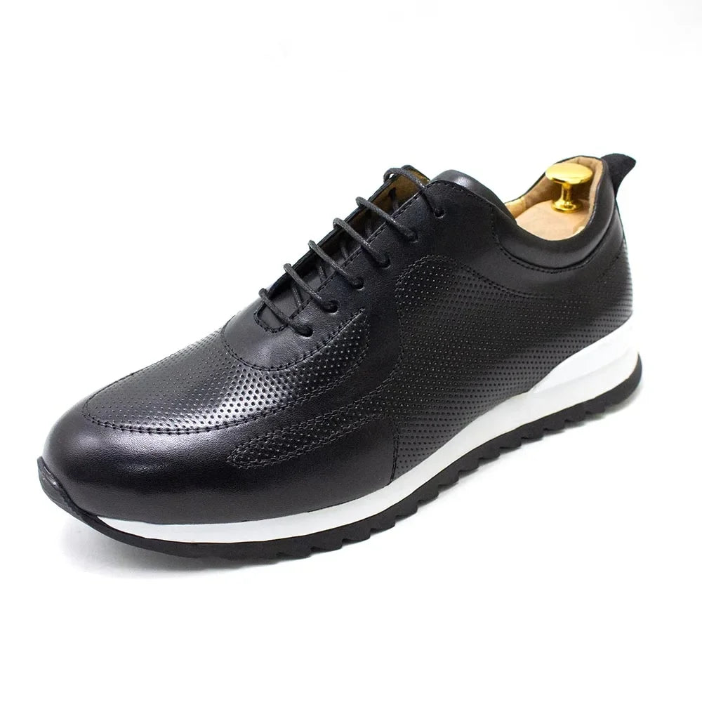 Sneakers Oxford Homme Cuir Véritable Lacets Respirant Imperméable | Noir Marron EU 39-46