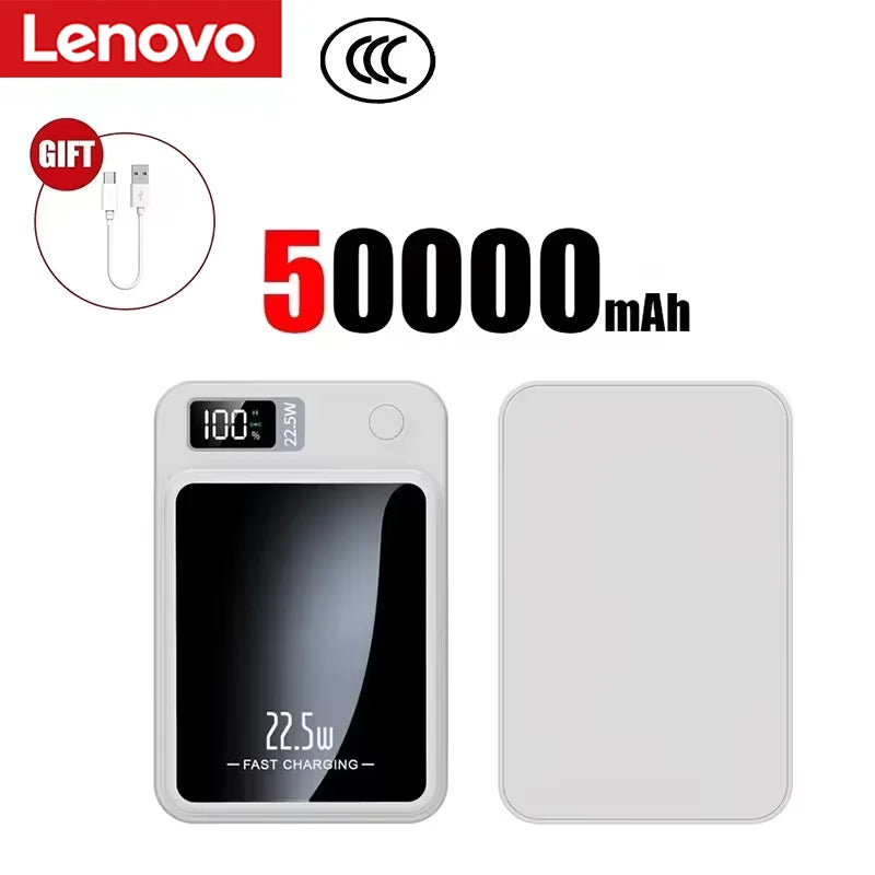Batterie Externe Lenovo Magnétique MagSafe Sans Fil 15W Charge Rapide 22.5W LED 164g 4 Couleurs Compatible Avion – CLEVI Paris