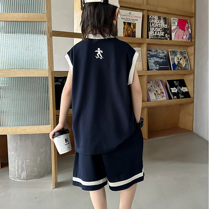 Ensemble garçon style basket haut et short – CLEVI Paris
