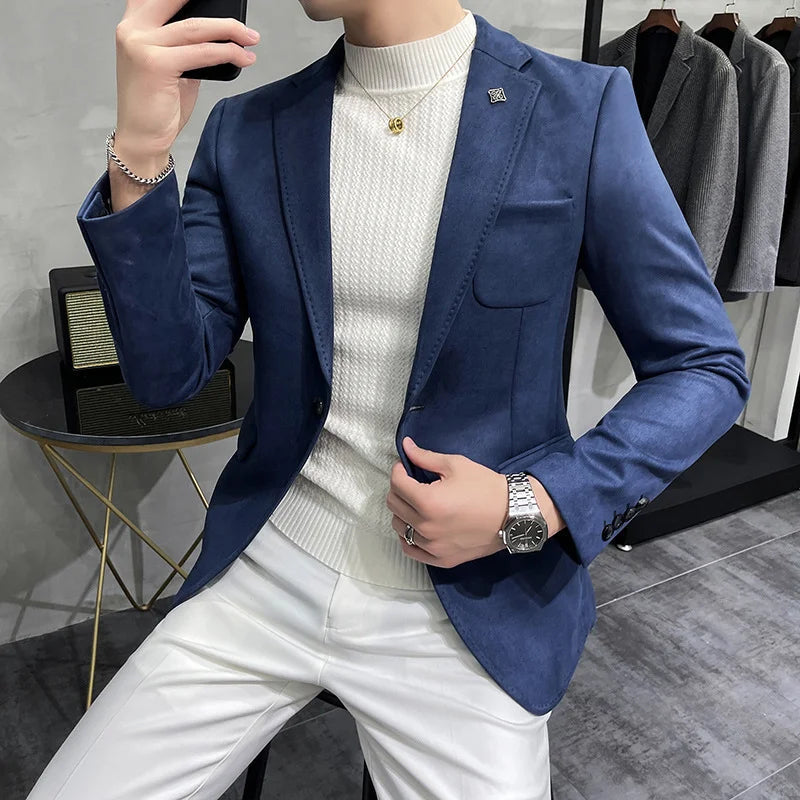 Blazer homme coupe ajustée à poches – CLEVI Paris