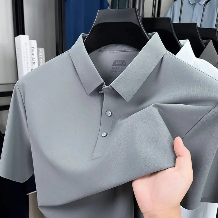 Polo Homme Sans Coutures Séchage Rapide Nylon-Spandex Col Renforcé 12 Couleurs M-4XL – CLEVI Paris