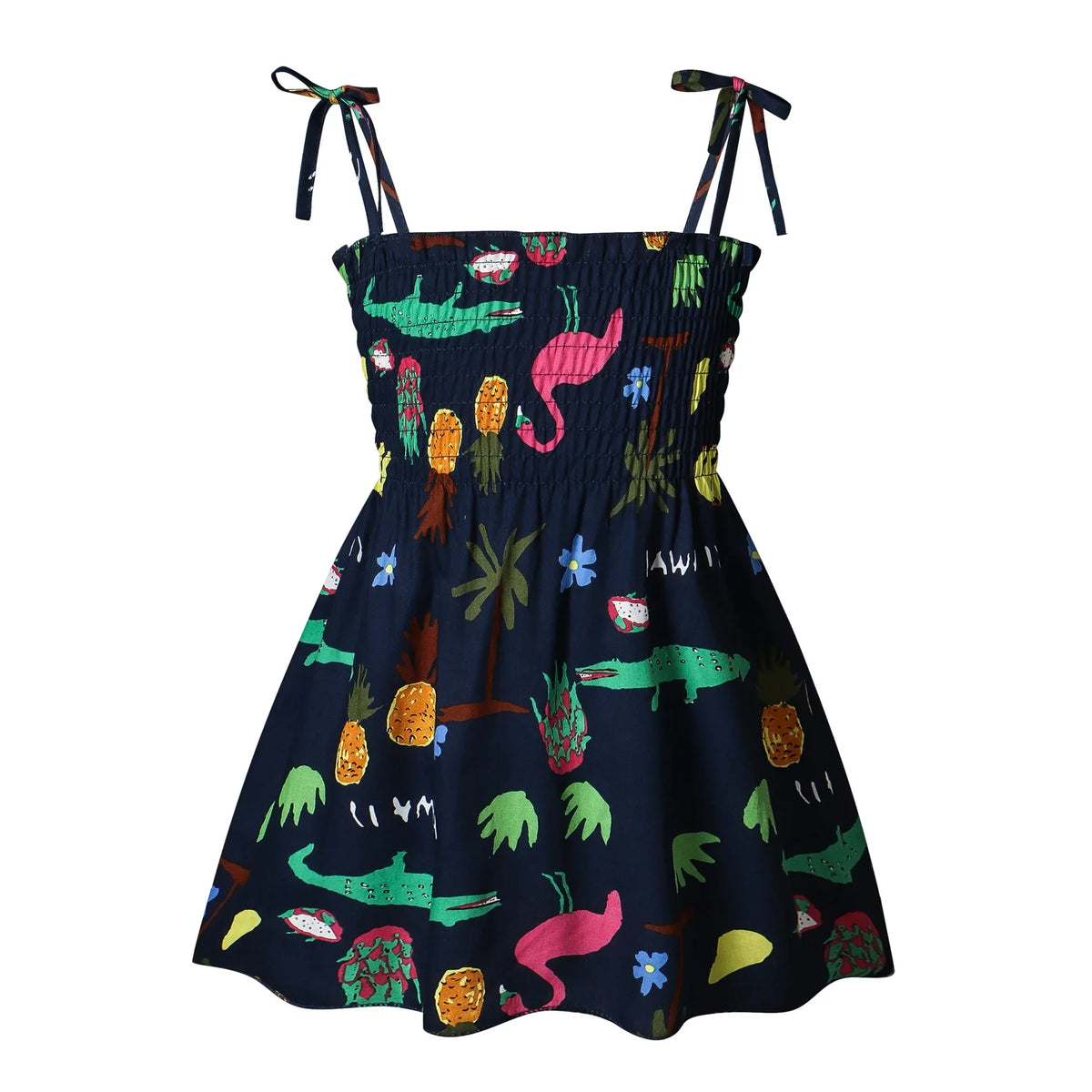 Robe d’été fille à fleurs sans manches – CLEVI Paris