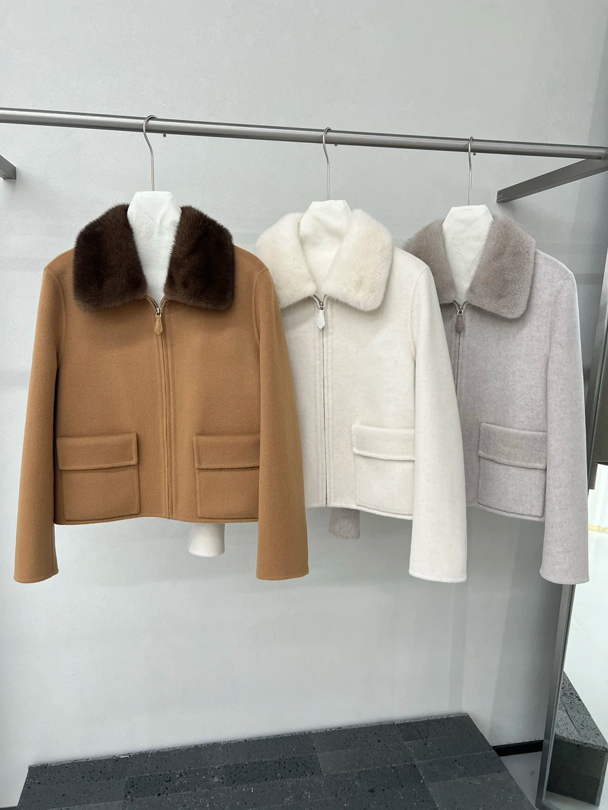 Veste femme en laine et cachemire zippée – CLEVI Paris