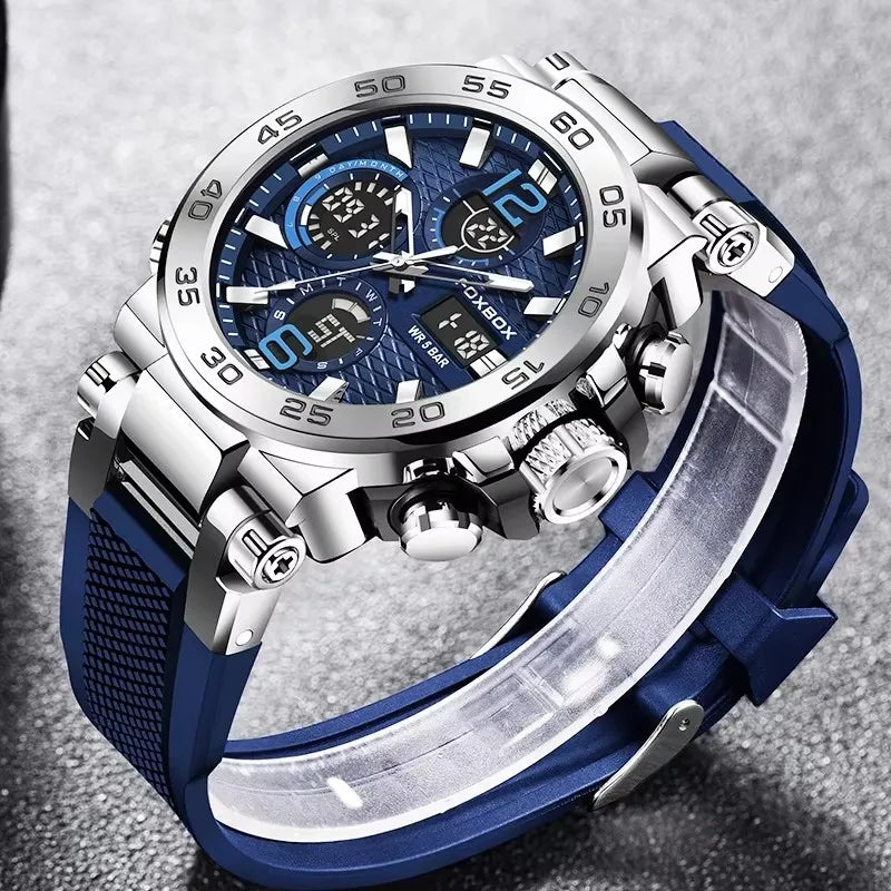 Montre Sport Double Affichage FOXBOX Homme Silicone 5 Bar – CLEVI Paris