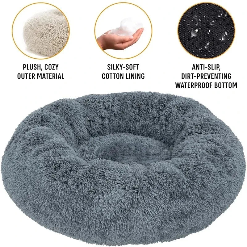 Lit rond en peluche chien et chat 40 à 90 cm – CLEVI Paris