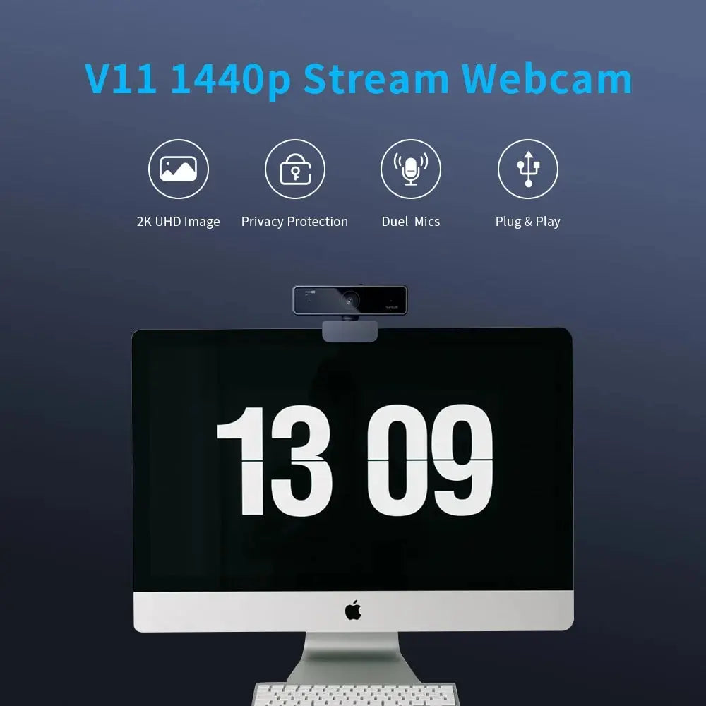 Webcam Nuroum V11 2K 1080P 60fps Double Micro – CLEVI Paris