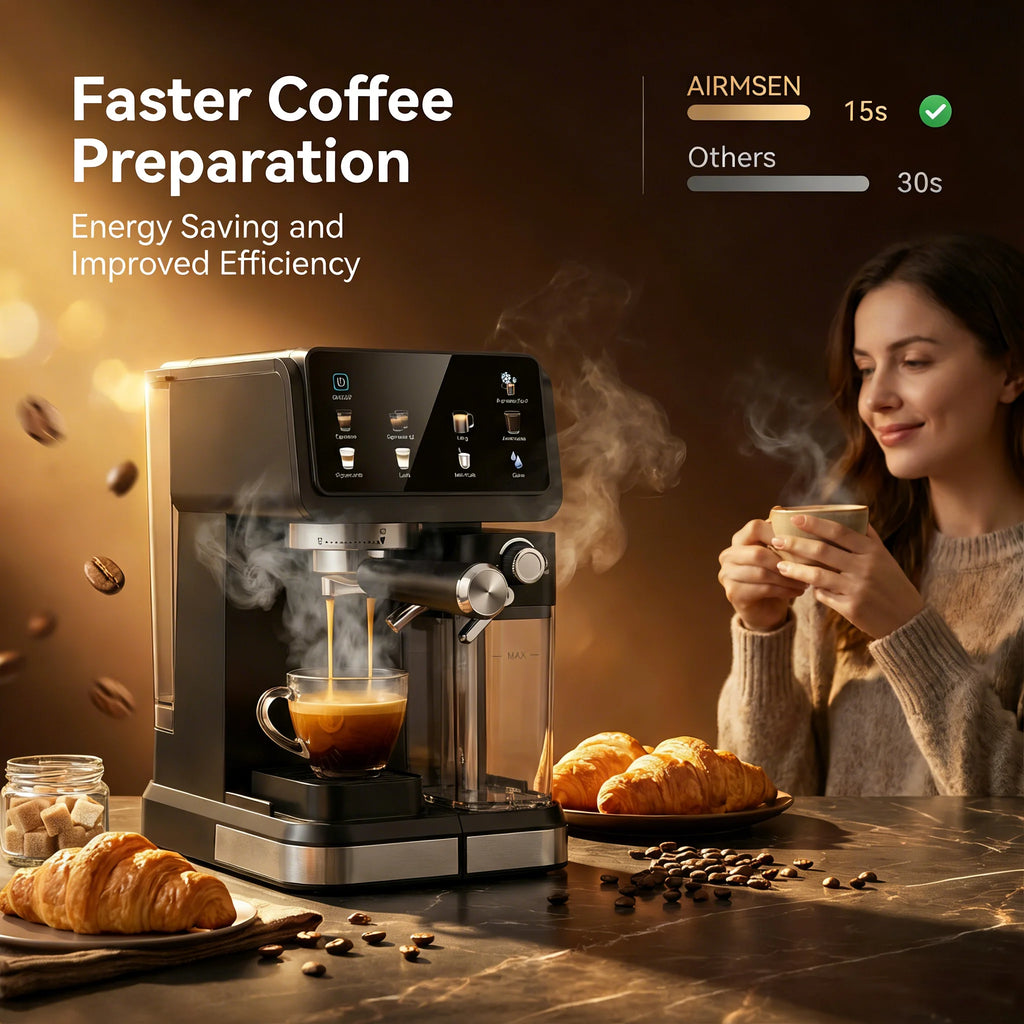 Machine expresso 20 bars, mousseur à lait auto – CLEVI Paris