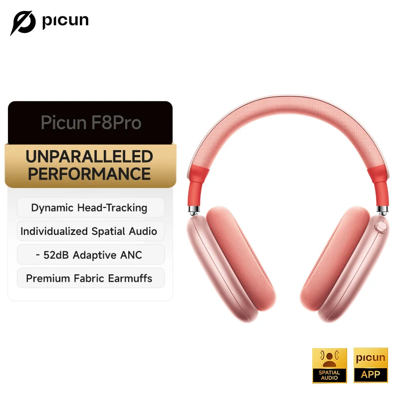 Casque Picun F8 Pro ANC -52dB 3D Spatial Audio 80h – CLEVI Paris