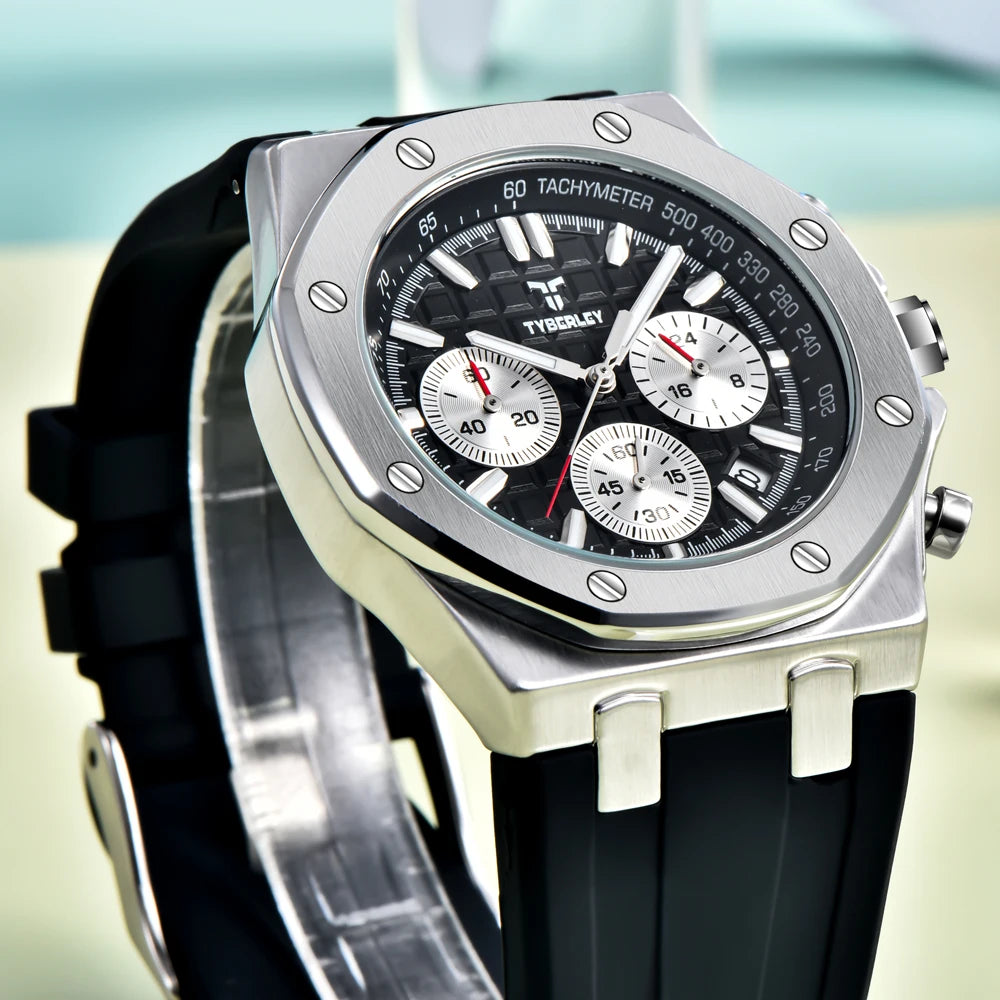 Montre Quartz Chronographe TYBERLEY Homme Silicone Grille – CLEVI Paris