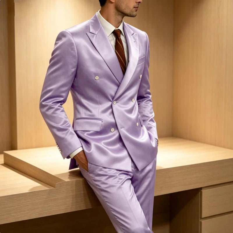 Smoking homme 2 pièces en satin – CLEVI Paris