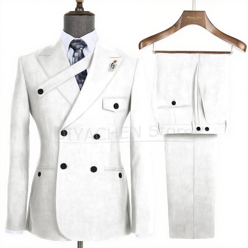 Costume homme croisé à revers pointus – CLEVI Paris