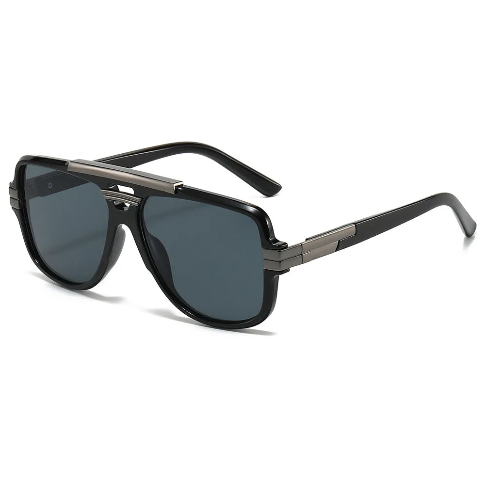 Lunettes de Soleil Double Pont Grande Monture Tendance Homme – CLEVI Paris