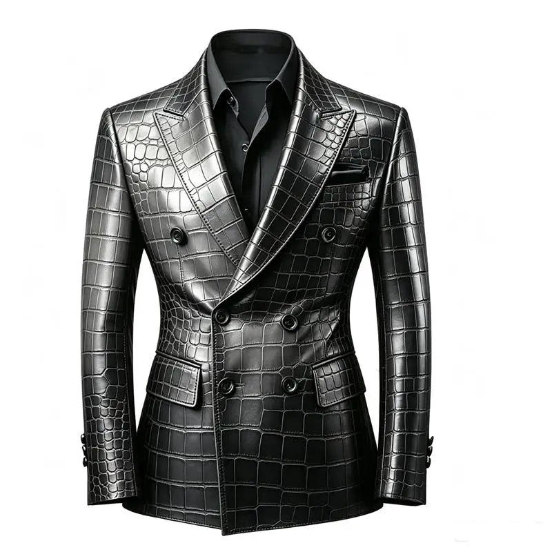 Blazer homme croisé motif crocodile – CLEVI Paris