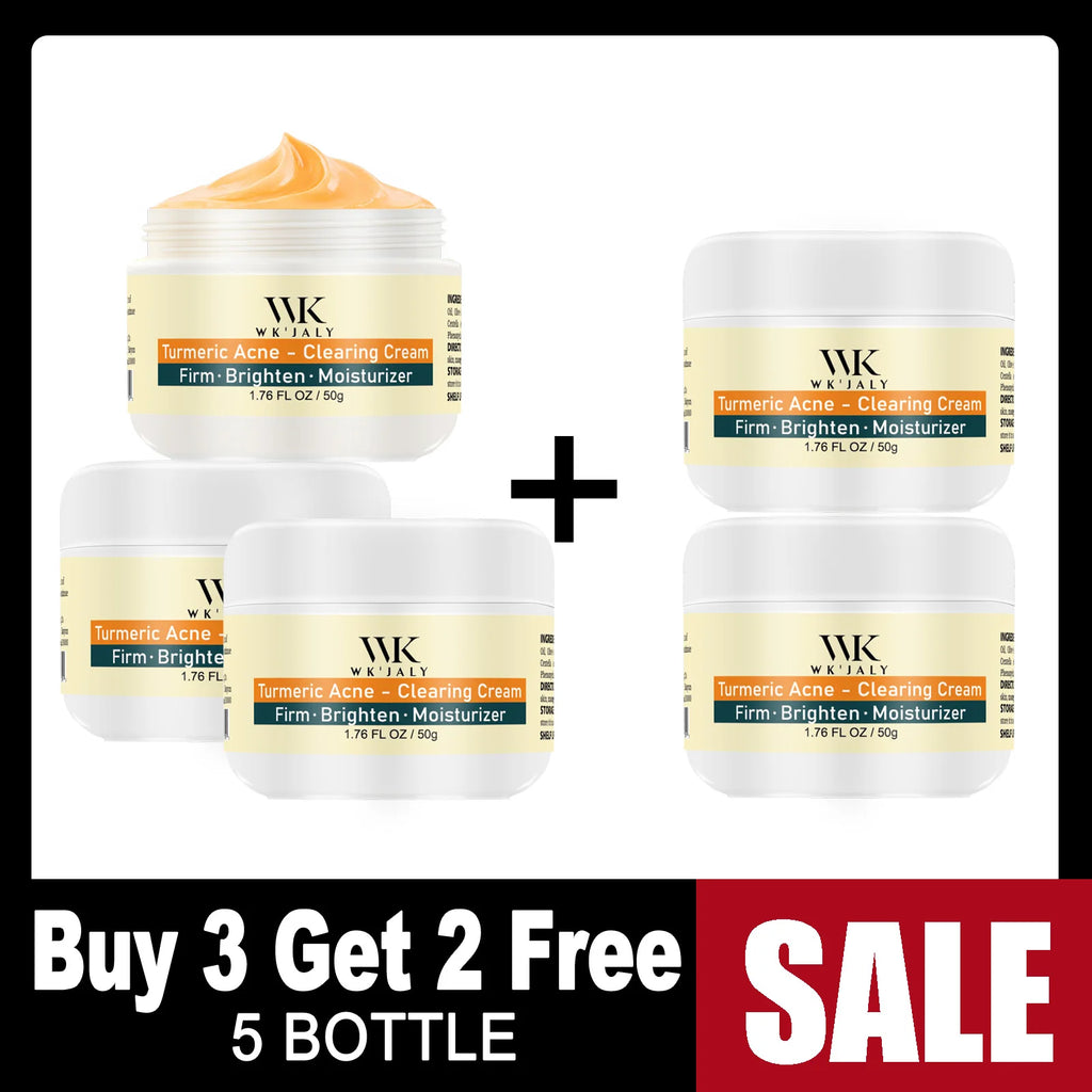 Crème Visage Curcuma Anti-Acné WK'JALY – Éclaircissante, Niacinamide & Aloé Vera 50ml – CLEVI Paris