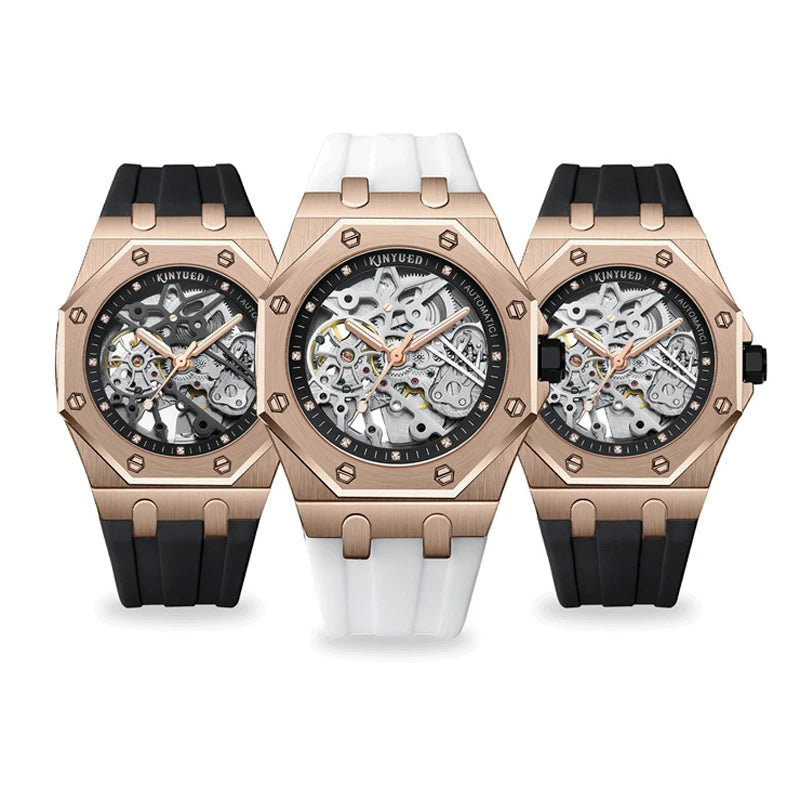 KINYUED J091 Montre Homme Automatique Squelette Steampunk Lumineux – CLEVI Paris