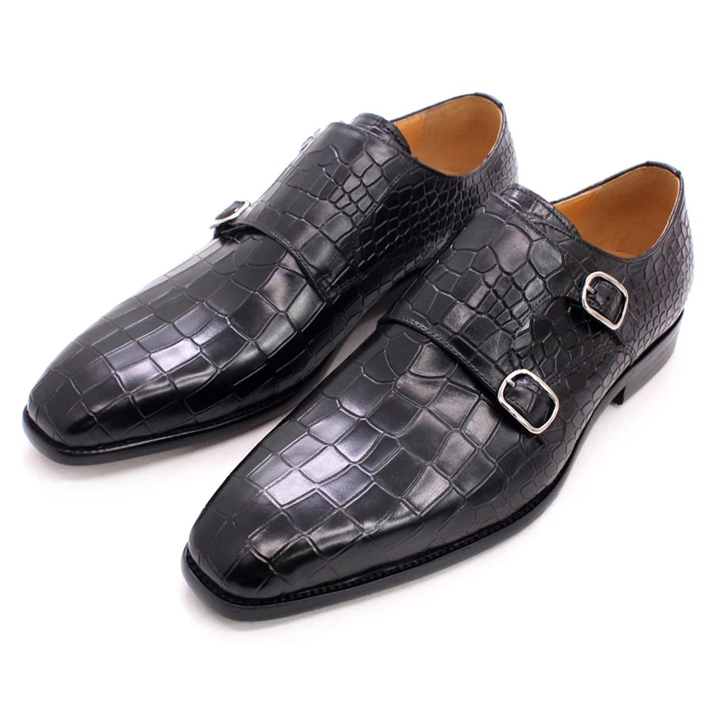 Chaussures homme à double boucle en cuir – CLEVI Paris