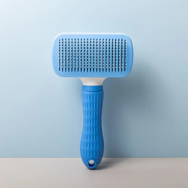 Peigne Auto-Nettoyant Anti-Poils Chien & Chat Massage Doux — CLEVI Paris