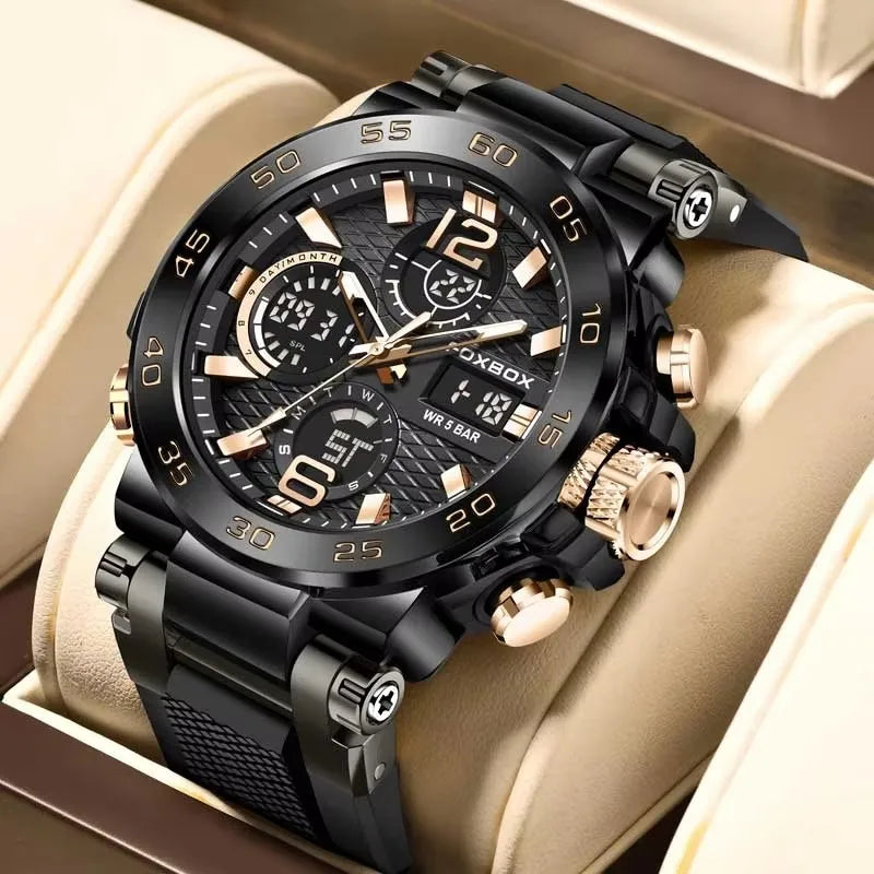 Montre Sport Double Affichage FOXBOX Homme Silicone 5 Bar – CLEVI Paris