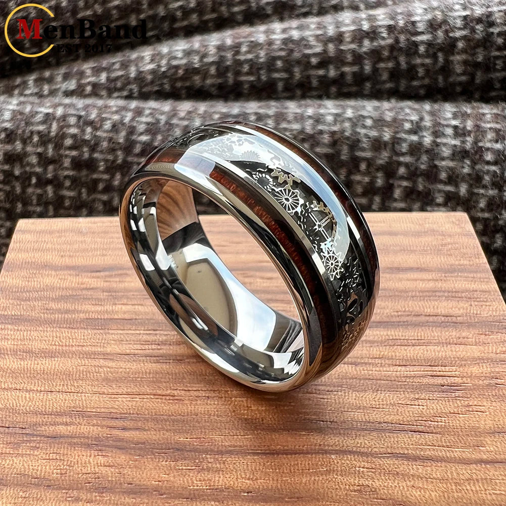 Bague unisexe en tungstène, finition bombée 10 mm – CLEVI Paris