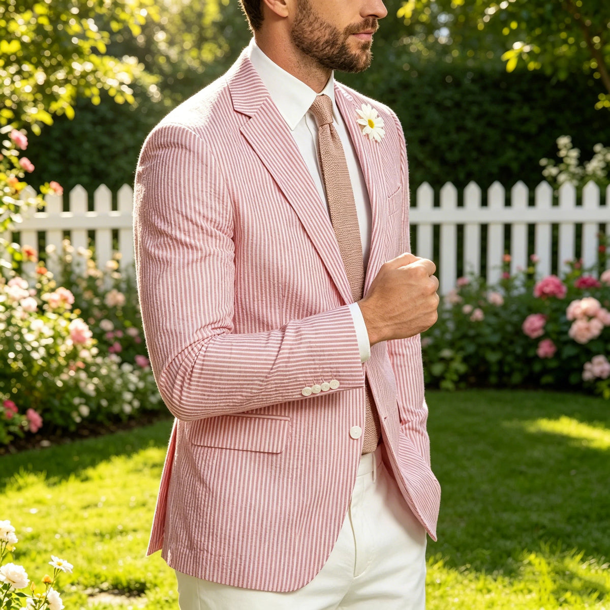 Blazer homme en tweed à chevrons, coupe droite – CLEVI Paris