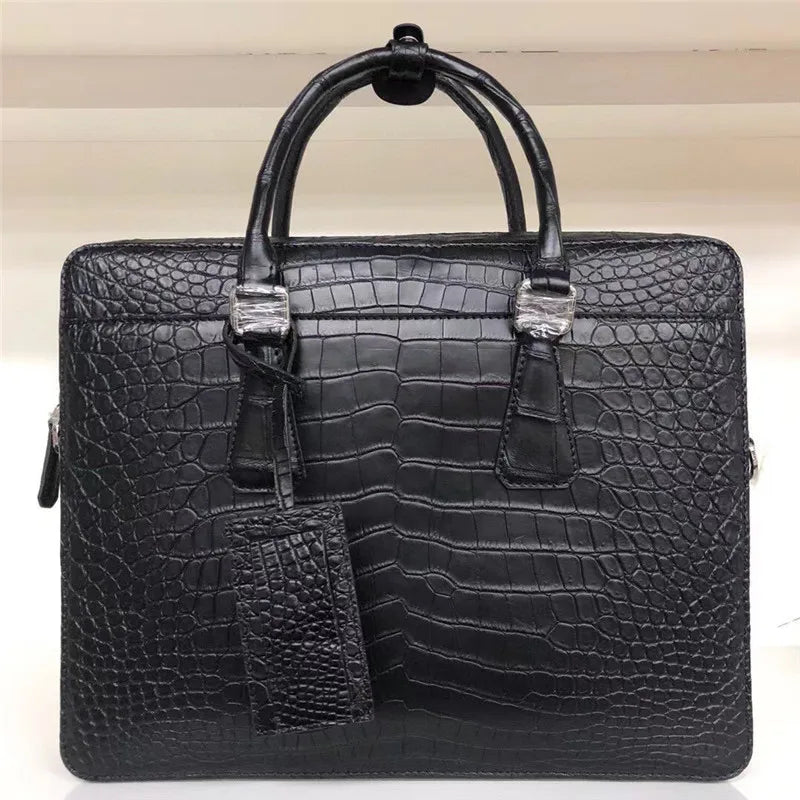 Mallette Cuir Crocodile Mat Homme Bandoulière 5 Coloris – CLEVI Paris