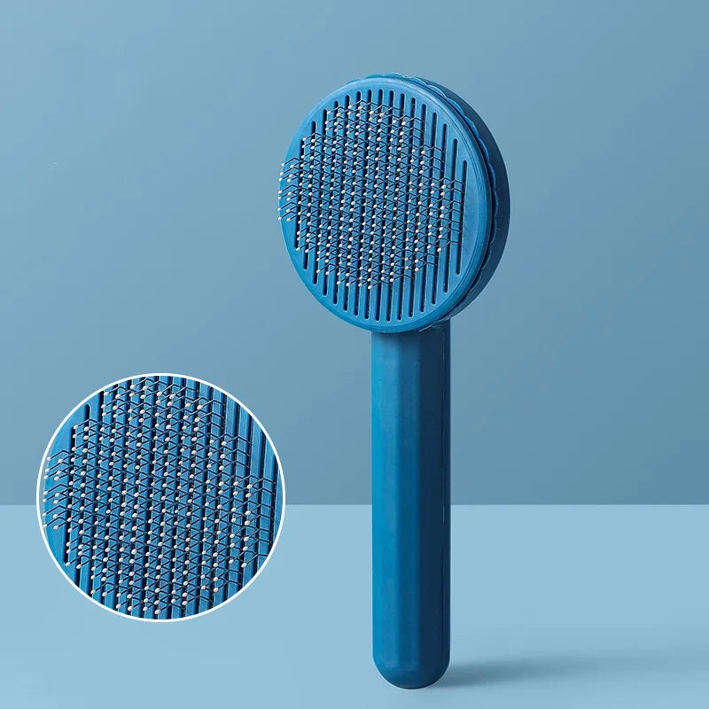 Brosse Auto-Nettoyante Chien & Chat Massage & Démêlage — CLEVI Paris