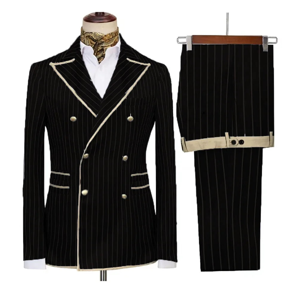 Costume homme rayé 2 pièces – CLEVI Paris