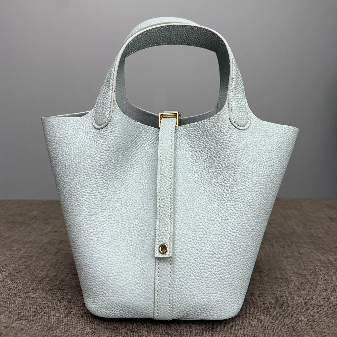 Sac Seau Cuir Togo Véritable Femme 2 Tailles Quincaillerie Or/Argent – CLEVI Paris